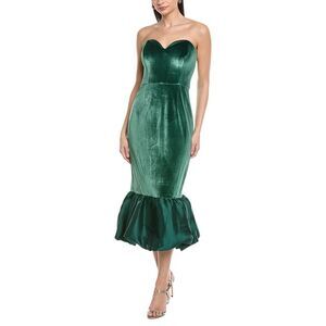 Hutch Womens Laken Velvet Midi Dress, Green